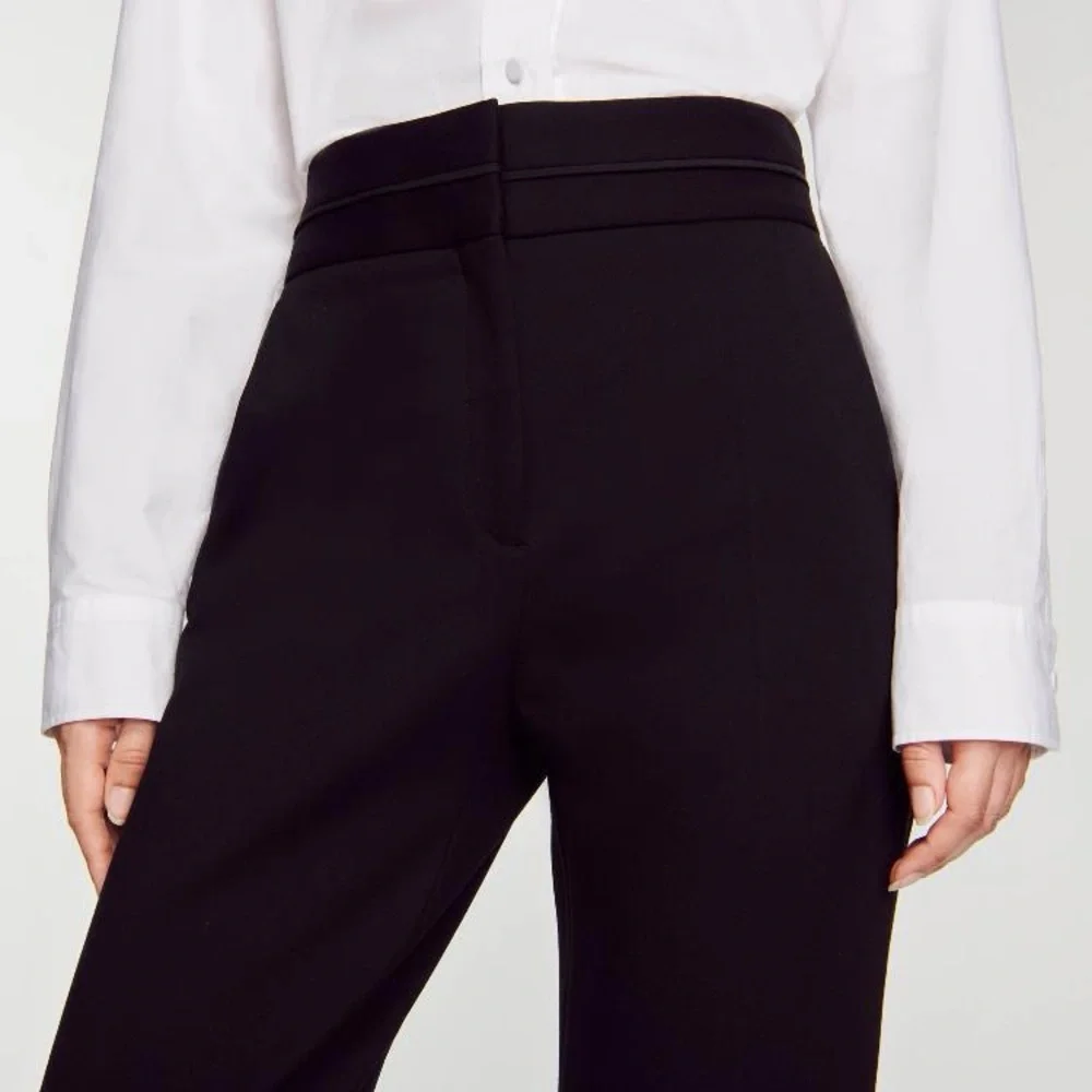 Sandro Classic Black High Waisted Trousers - 4 - Picture 2 of 10